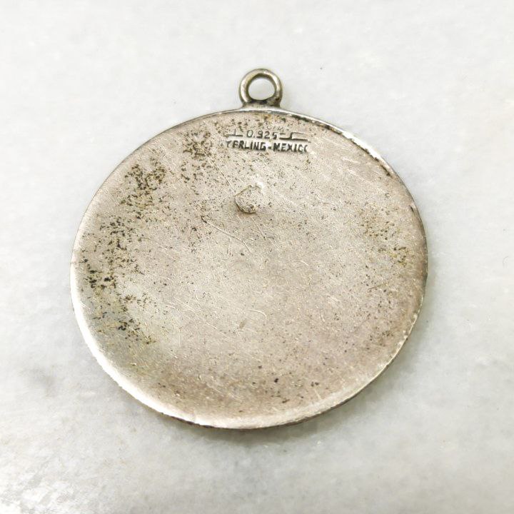 Colgante de 7g Plata de ley 925 calendario Maya de México dios Pakal 30mm