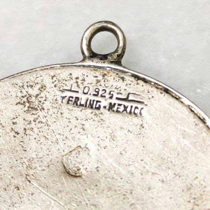 Colgante de 7g Plata de ley 925 calendario Maya de México dios Pakal 30mm