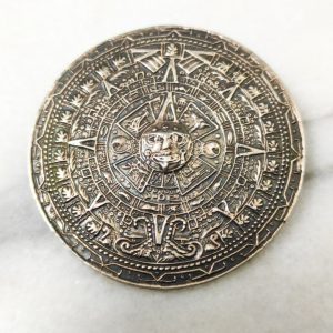 Broche pin 24g de Plata de ley 925 del calendario Maya de México 45mm