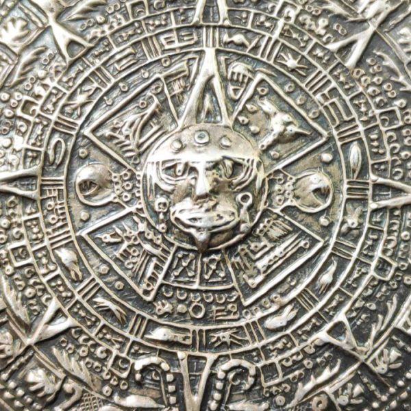 Broche pin 24g de Plata de ley 925 del calendario Maya de México 45mm
