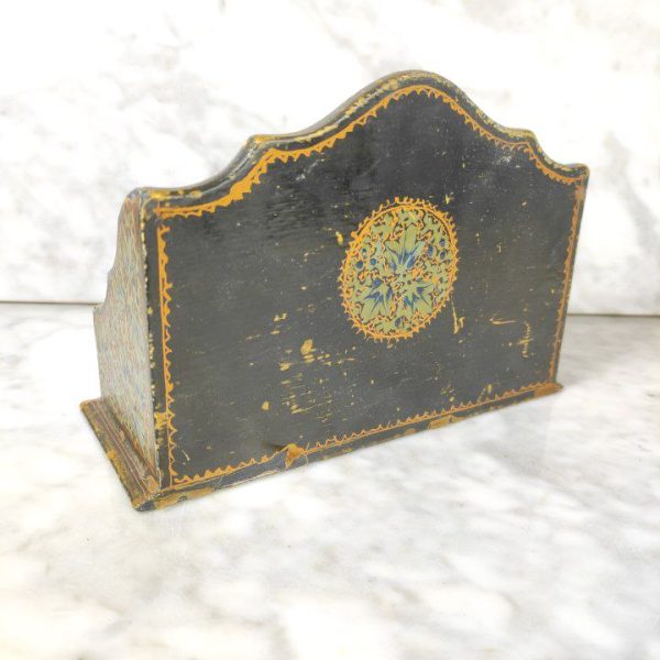 Porta Cartas de Cachemira, India lacado y pintado a mano c.1890