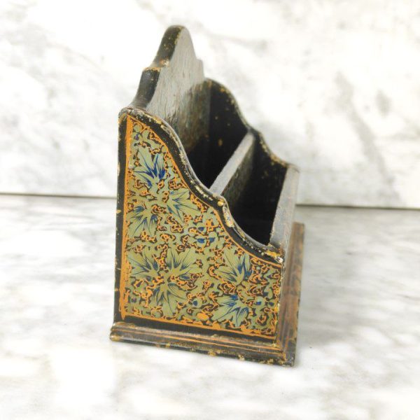 Porta Cartas de Cachemira, India lacado y pintado a mano c.1890