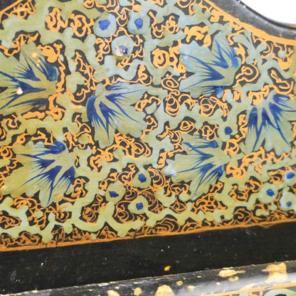 Porta Cartas de Cachemira, India lacado y pintado a mano c.1890