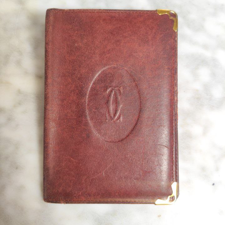 Cartera Bi-fold Cartier Must Line de Cuero Rojo Burdeos.París