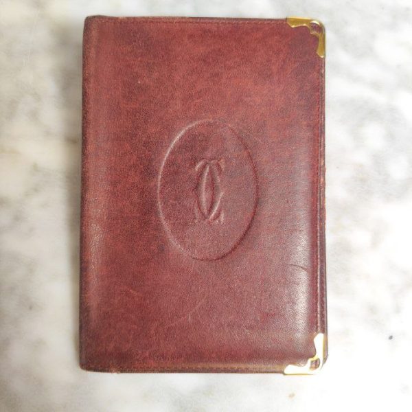 Cartera Bi-fold Cartier Must Line de Cuero Rojo Burdeos.París