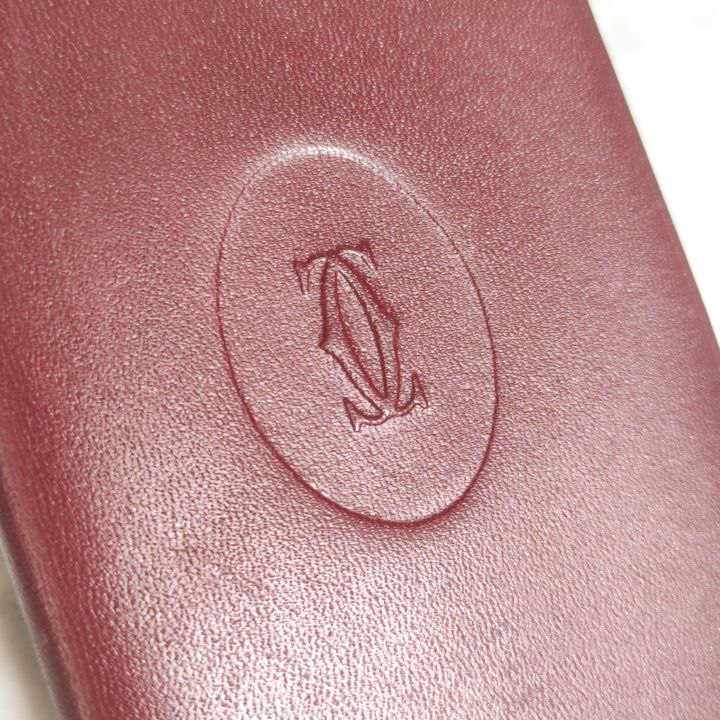 Agenda / Libreta de Direcciones Cartier Must Line de Cuero Rojo Burdeos