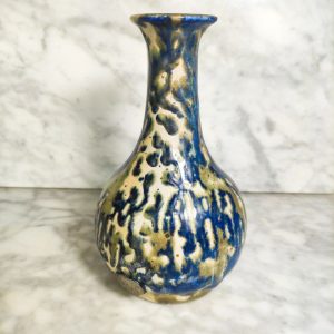 Jarrón de Cerámica esmaltado en azul y verde