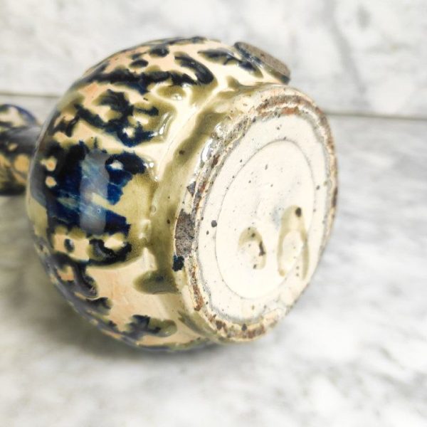 Jarrón de Cerámica esmaltado en azul y verde