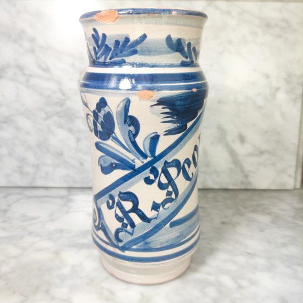 Réplica de Albarelo de Cerámica Catalana de Farmacia siglo XVIII de Faixes