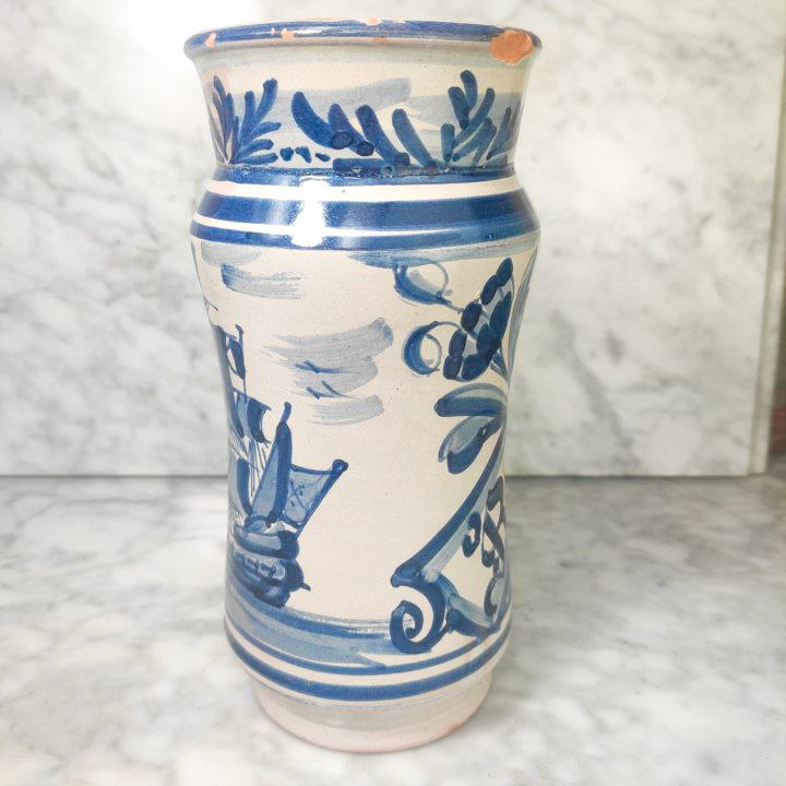 Réplica de Albarelo de Cerámica Catalana de Farmacia siglo XVIII de Faixes