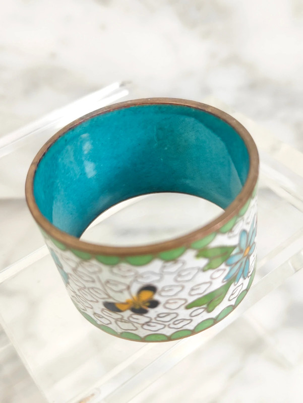 Aro para servilletas chino de esmalte cloisonne c.1970