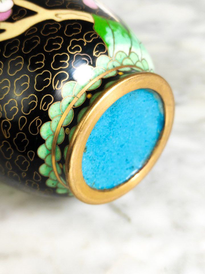 Jarron Chino de Cloisonne cerezo c.1970 – 16cm