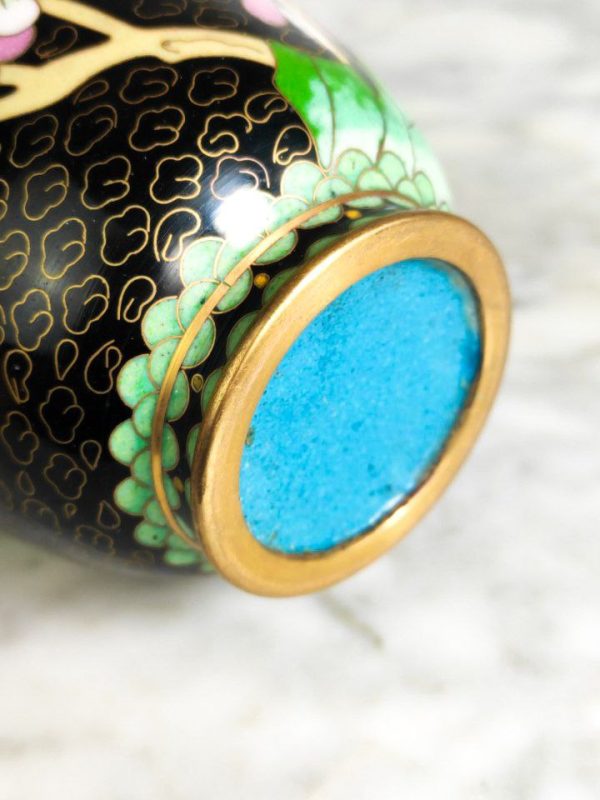 Jarron Chino de Cloisonne cerezo c.1970 – 16cm