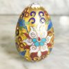 Huevo Chino de Cloisonne tipo Open Work dorado Cloisonne c.1950