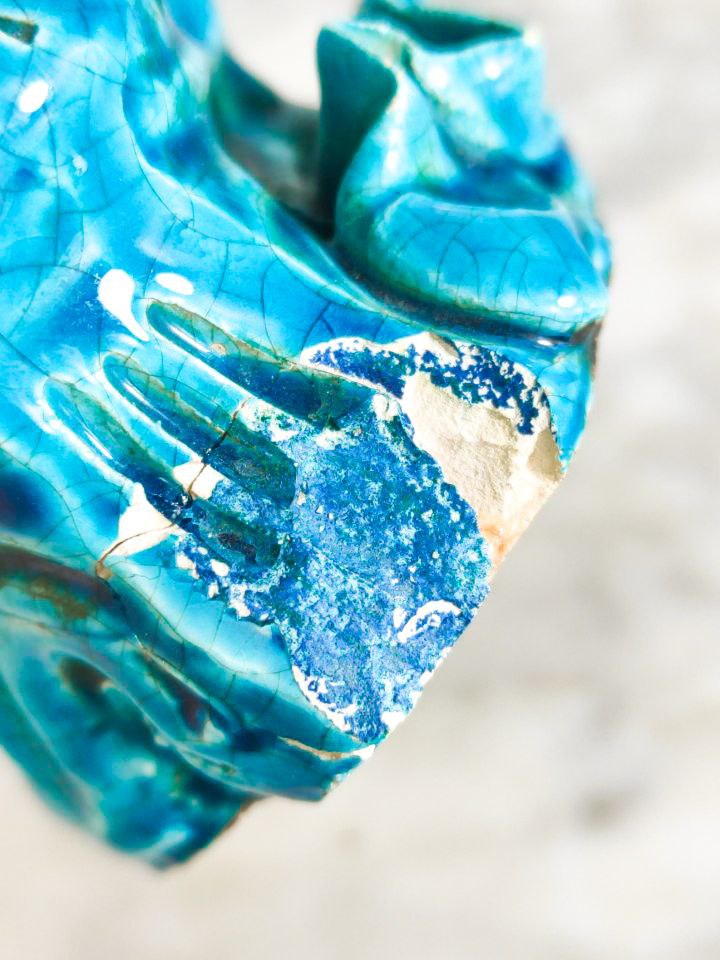 Figura China de Mujer de Terracota de Shiwan c.1890 con instrumento