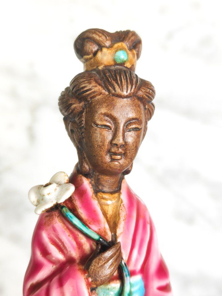 Figura China de Terracota de dama de la region de Shiwan, China c.1950