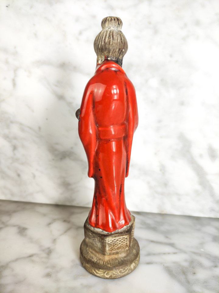 Figura China de Terracota de Anciano, de la region de Shiwan, China c.1900