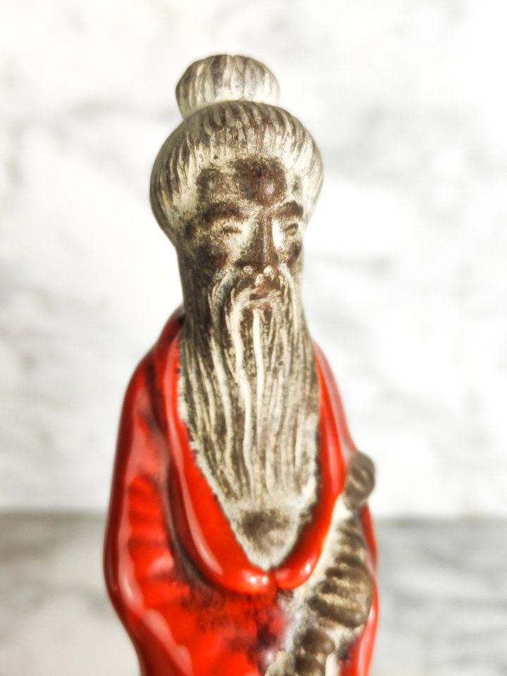 Figura China de Terracota de Anciano, de la region de Shiwan, China c.1900