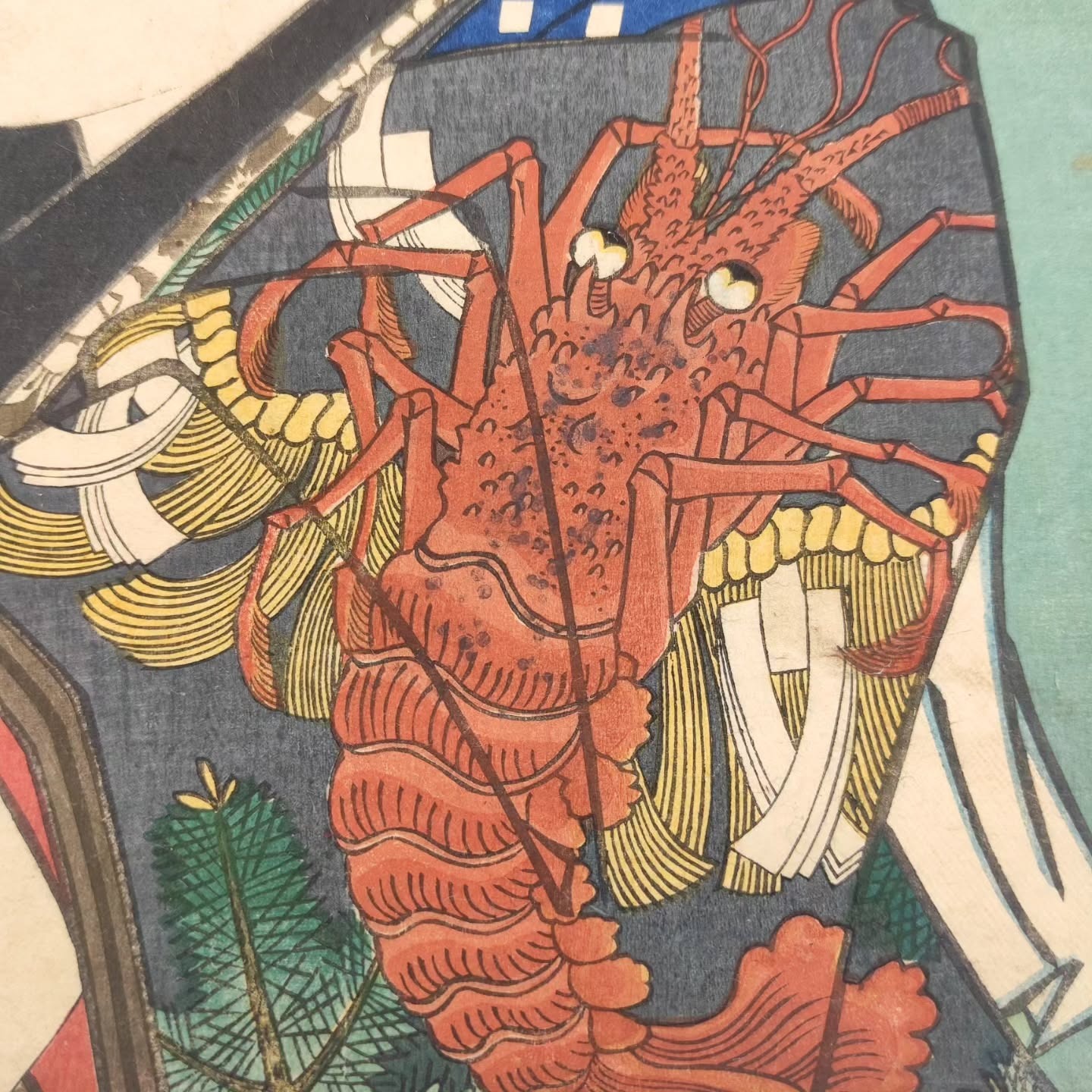 Grabado Ukiyo-E Japonés Periodo Edo de Utagawa Toyokuni III (1786-1864)