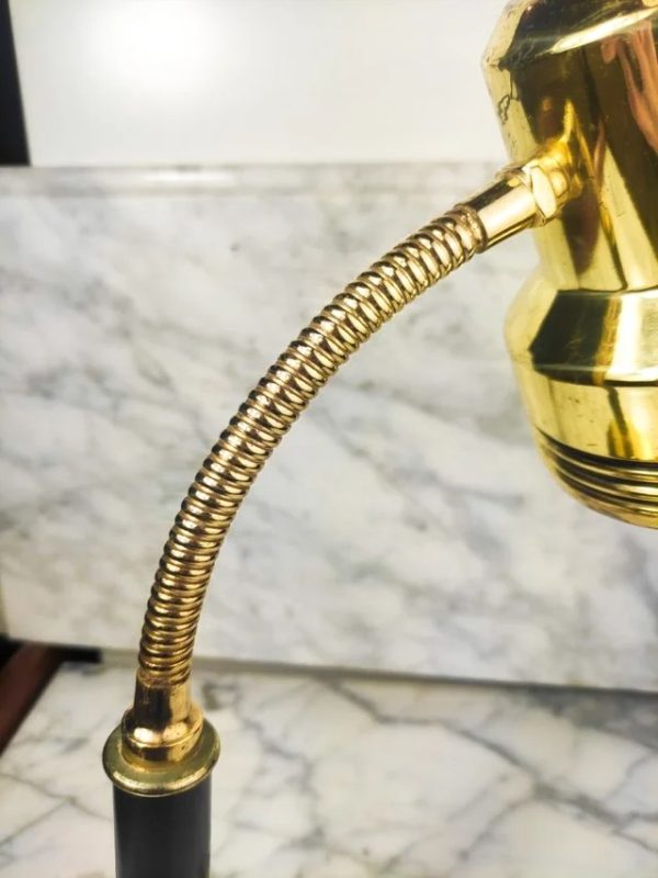 Lámpara flexo de mesa estilo marinera cromada c.1980