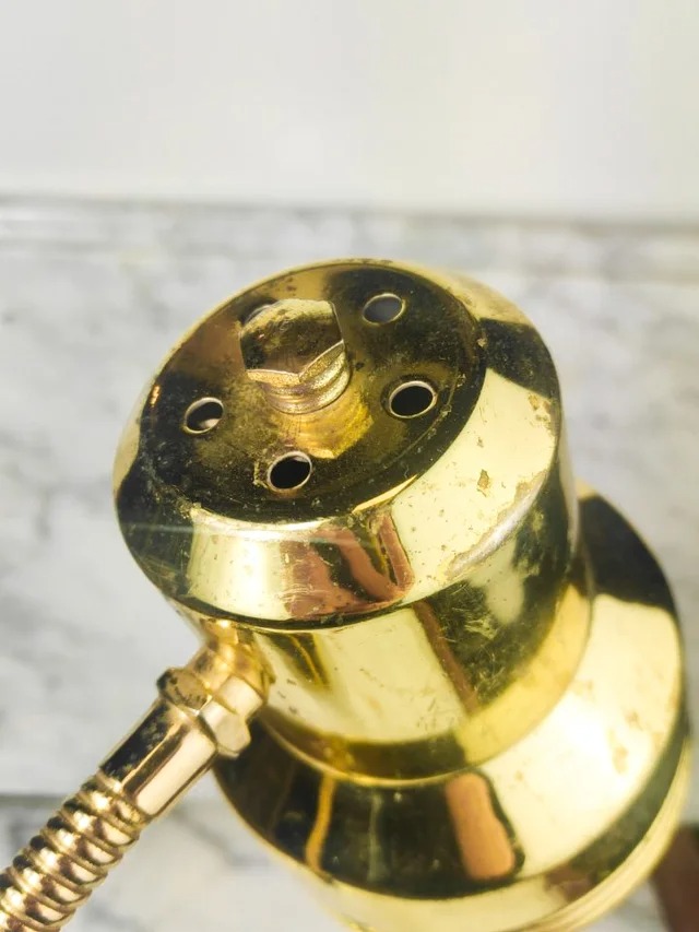 Lámpara flexo de mesa estilo marinera cromada c.1980