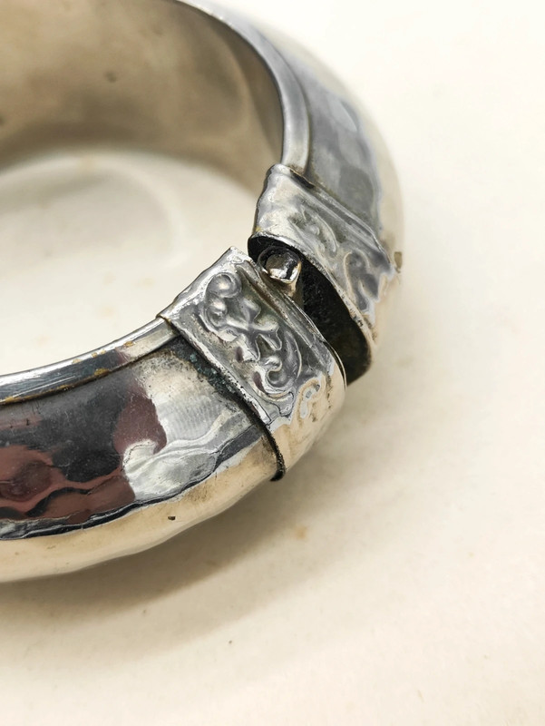 Antiguo Brazalete Étnico Tribal Indio bañado en plata mitad s.XX