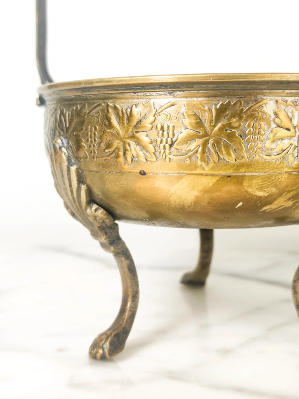 Antigua Cesta latón estilo victoriano s.XIX para Cocina