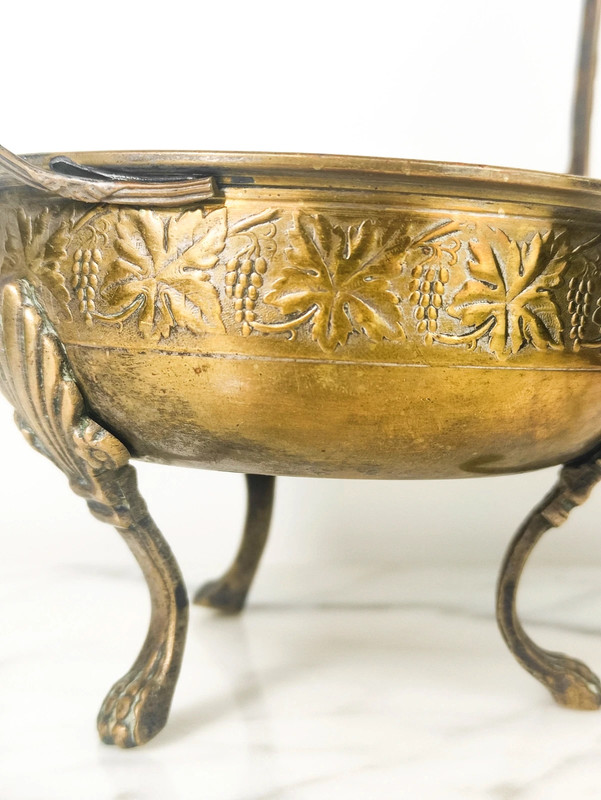 Antigua Cesta latón estilo victoriano s.XIX para Cocina