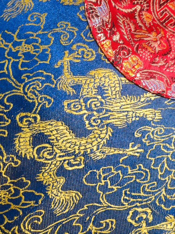 Bolso de Seda China con dragones Dorados