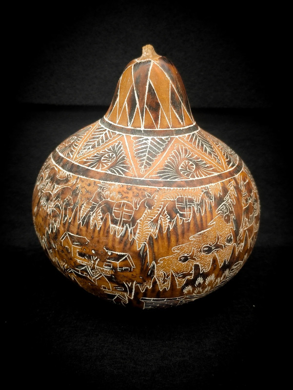 Calabaza Mate burilado, Perú c.1950