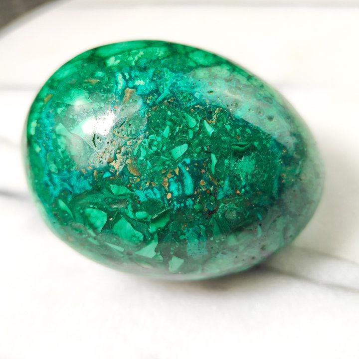 Huevo de Malaquita mineral de 440g, Katanga, Congo