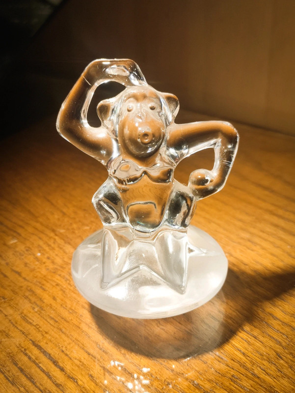 Figura de Orangután de cristal de Arques, Francia, colección "Circo" c.1970