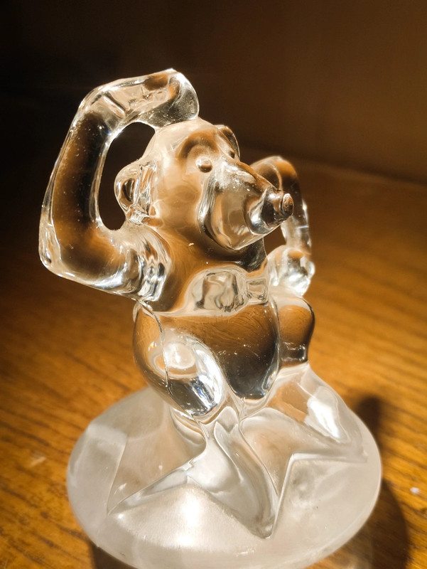 Figura de Orangután de cristal de Arques, Francia, colección "Circo" c.1970