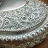 Antiguo Joyero en forma de corazón bañado en plata