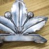 Servilletero bañado en Plata en forma de Hoja de Castaño Art Decó, Casa Wellner de Vienna, Austria c.1920