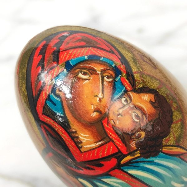 Huevo Ruso Ortodoxo icono Vigen Vladimirskaya y Jesús