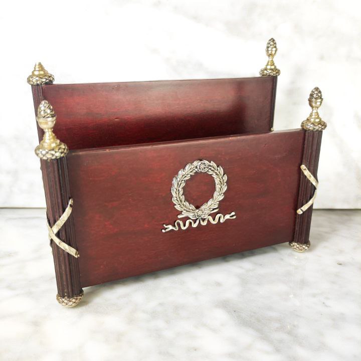 Antiguo Porta cartas con adornos de Plata 925