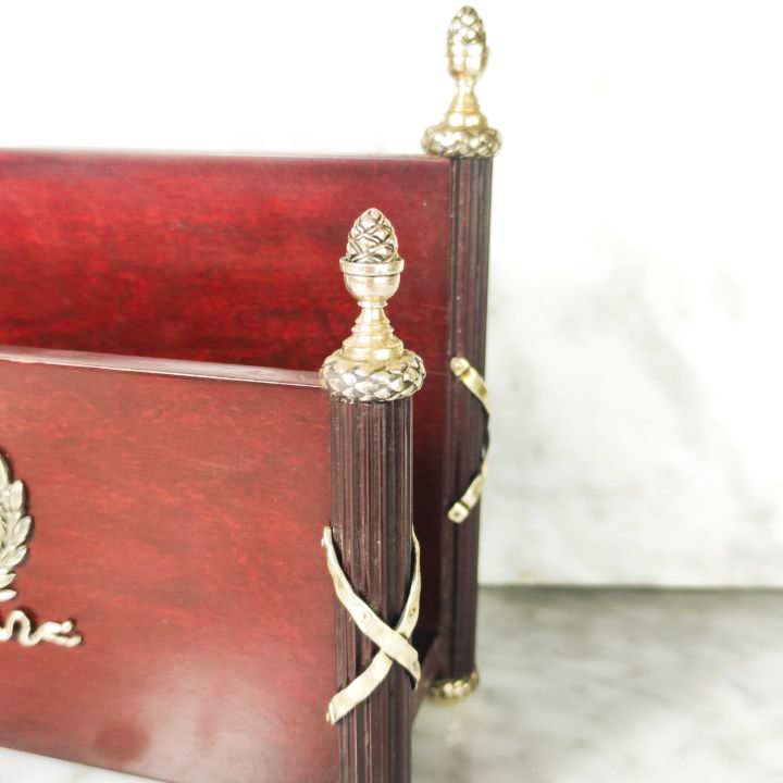 Antiguo Porta cartas con adornos de Plata 925