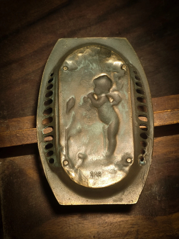 Bandeja de bronce para cartas de visita Alemana WMF Jugend c.1870