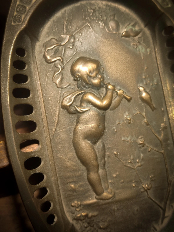 Bandeja de bronce para cartas de visita Alemana WMF Jugend c.1870