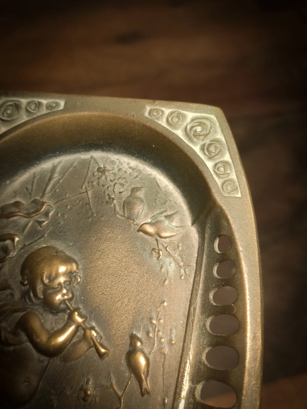 Bandeja de bronce para cartas de visita Alemana WMF Jugend c.1870