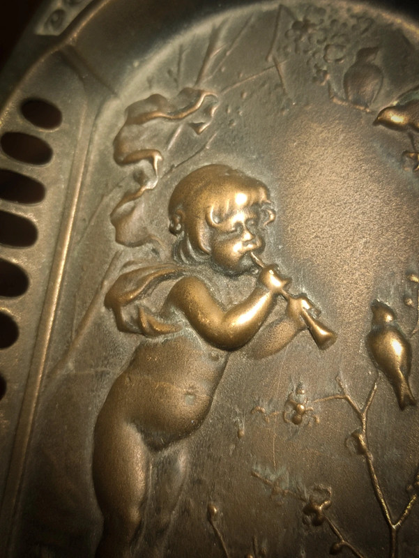 Bandeja de bronce para cartas de visita Alemana WMF Jugend c.1870