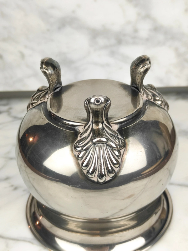 Azucarero victoriano bañado en plata