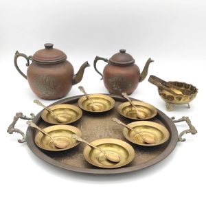 LOTE000098_01.jpg Set de té de latón y Cobre. Marruecos c.1950