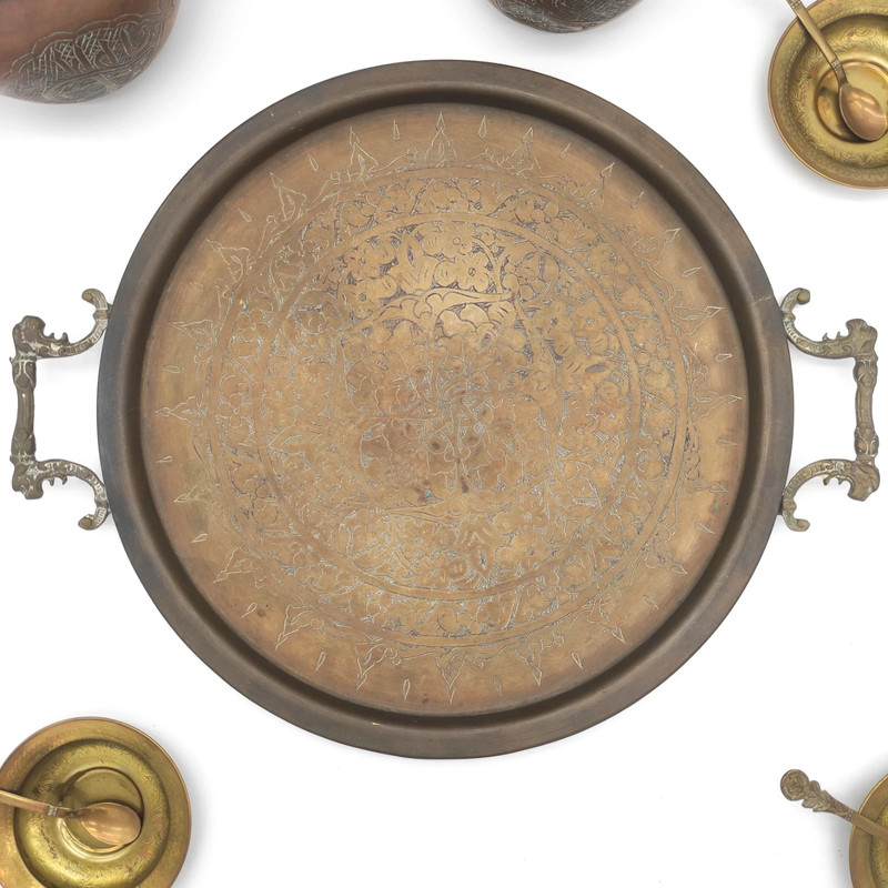 Set de té de latón y Cobre. Marruecos c.1950