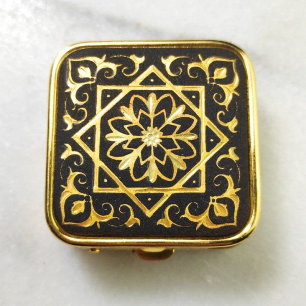 Cajita Pastillero de Damasquinado de Toledo, España