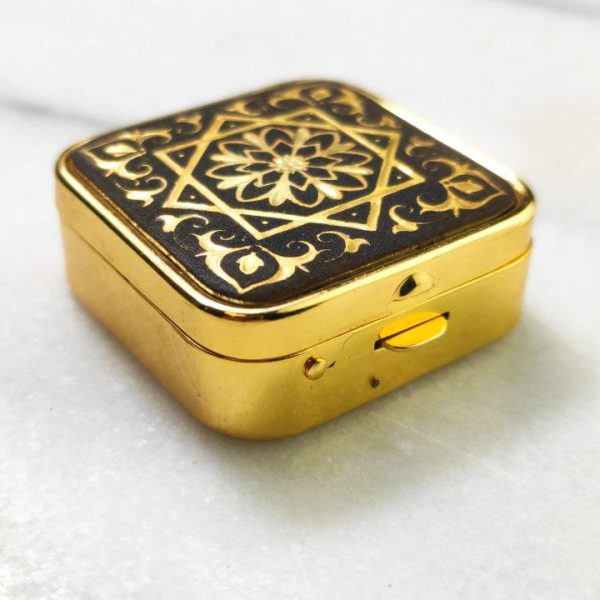Cajita Pastillero de Damasquinado de Toledo, España