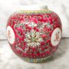 Tarro de Jengibre Chino "Mun Shou" rojo de la prosperidad c.1960