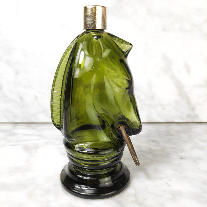 Frasco de Loción de Avon Wild Country cabeza de caballo c.1970