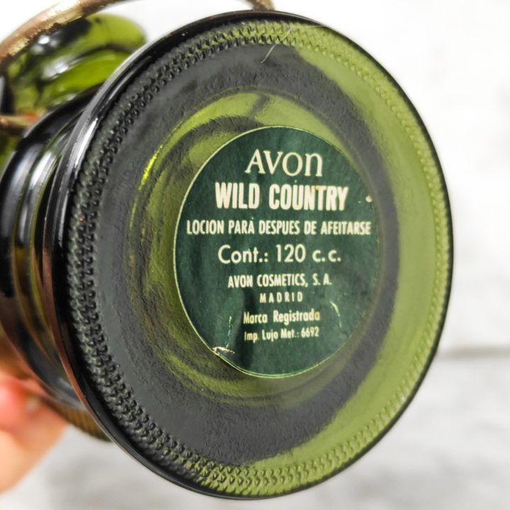 Frasco de Loción de Avon Wild Country cabeza de caballo c.1970